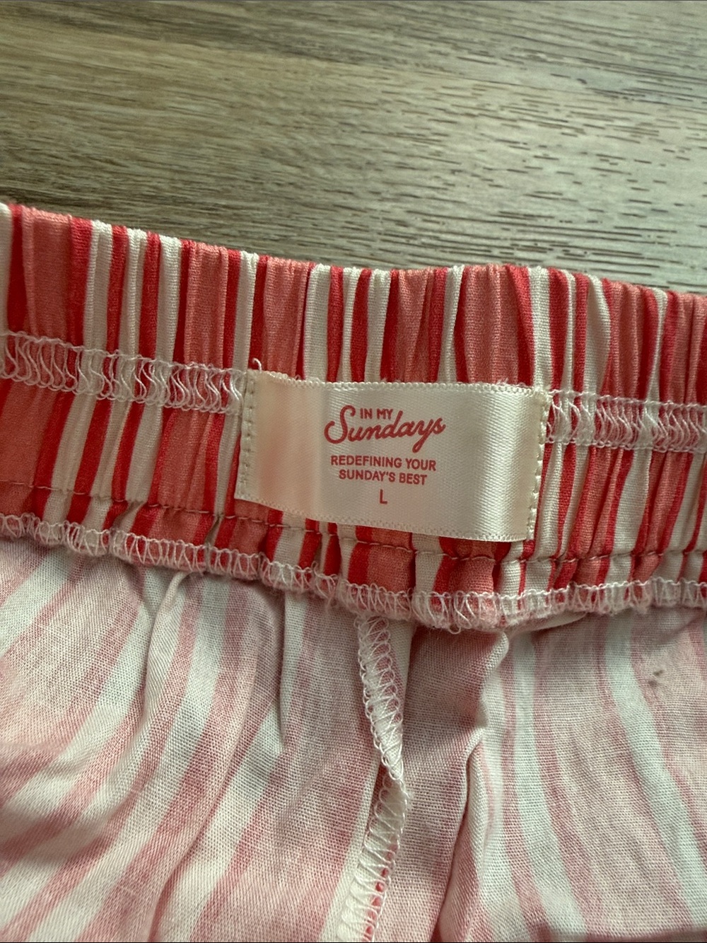 In My Sundays Red and White Striped Lounge Shorts - Picture 4 of 4